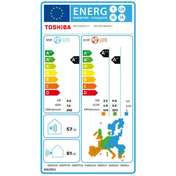 Toshiba Edge Black RAS-B16J2KVSGB-E/RAS-16J2AVSG-E1  16000 BTU